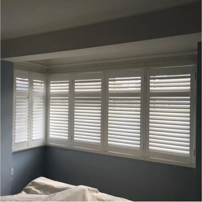 

Custom Basswood Plantation Shutters Wooden Blinds Solid Wood Shutter Louvers PS253