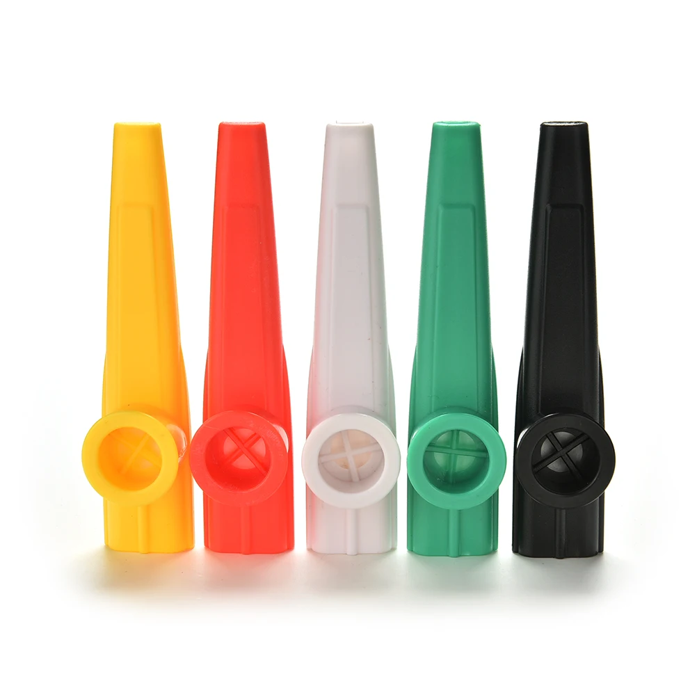 5 couleur mixte en plastique Kazoo Instrument à vent Kazoo Instrument cadeau Instrument pour enfants fête fournitures Cheerleading sifflet