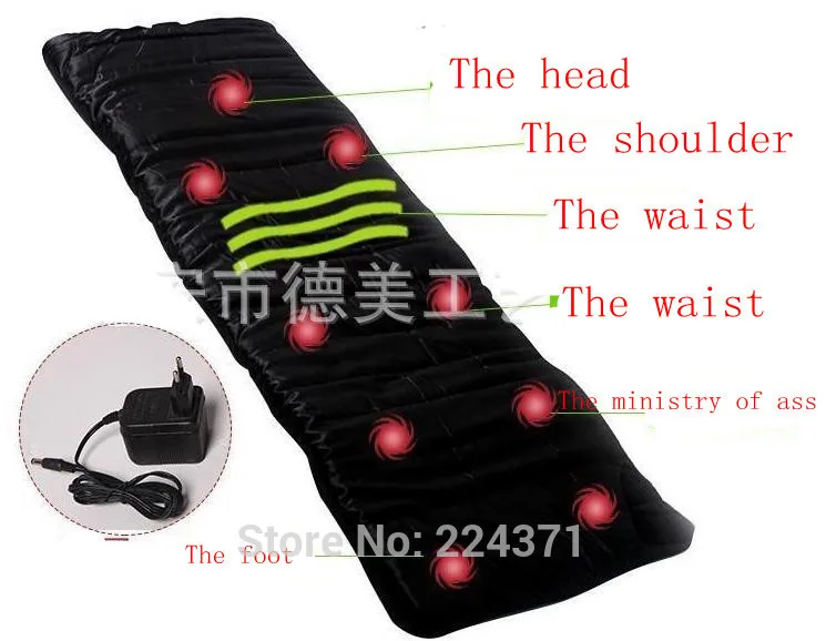 Health Monitors Massager Acupunctue Mat 9 Vibrating Motors Full Body Heathy Massage Cushion Seat Mattress