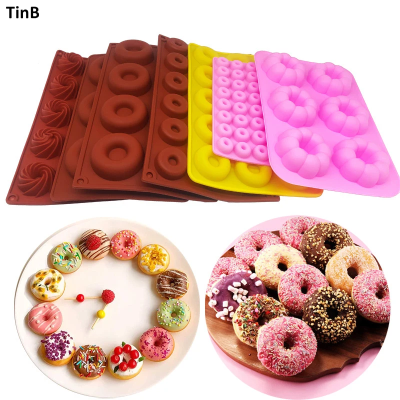 

Donuts Silicone Baking Pan For Pastry Mold DIY Dessert Chocolate Cake Donut Shape 3D Silicone Cake Chocolate Mould Bakery Tools