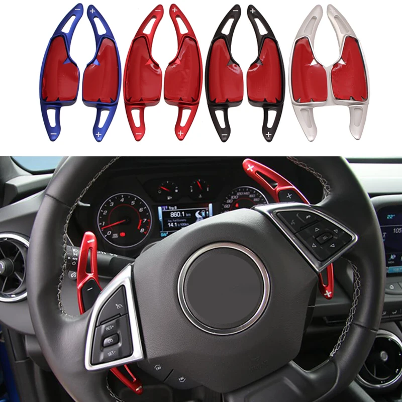 2 adet Alüminyum Vites Kolu Kürek direksiyon Shifter Uzatın Fit Chevrolet Camaro 2016-2018 Direksiyon Tekerlekleri ve göbekler Uzatma