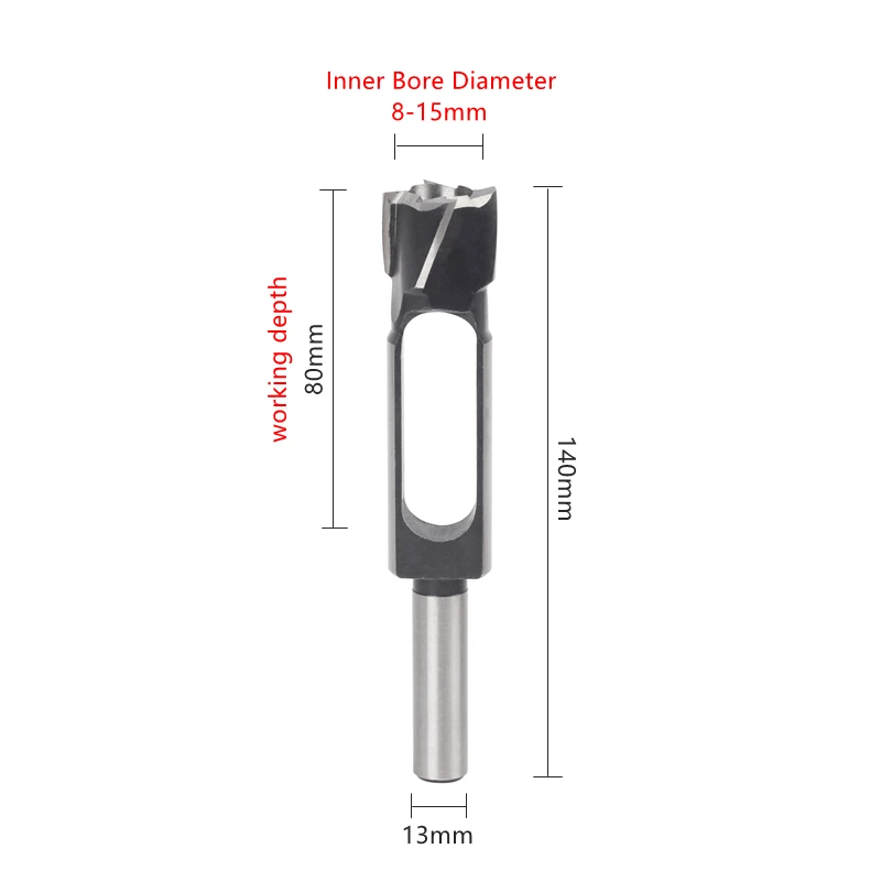 Versery  8/10/12/15mm Wood Plug Hole Saw Cutter Cutting Drill Bits Log Tenon Dowel Cork Maker Tapered Woodworking Tools DIY