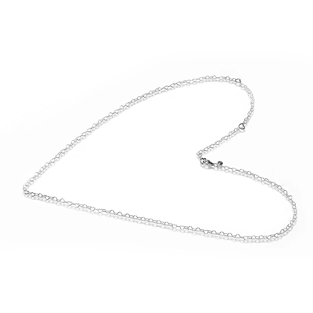 

Joined Hearts Necklace For Beads & Charms 925 Sterling Silver Jewelry Necklace Fashion Female Necklace For Pendant DIY Necklace