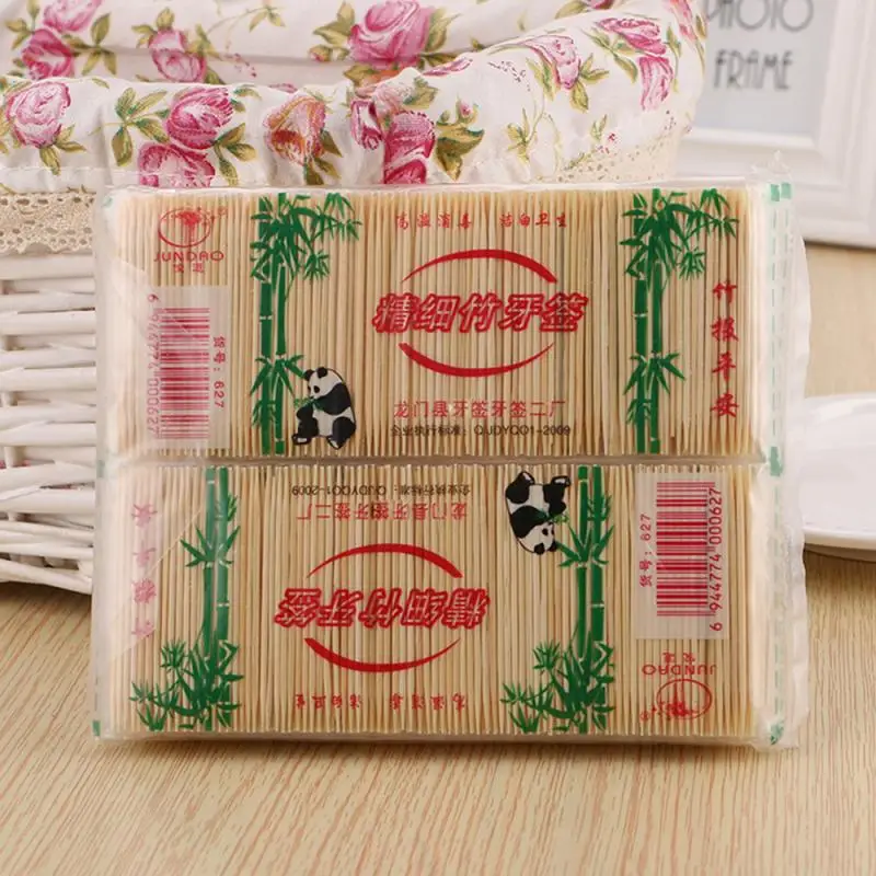 200PCS/ Bag Disposable Wood Tandenstoker Natural Bamboo Toothpick For Home Restaurant Hotel Tableware Products Toothpicks Tools