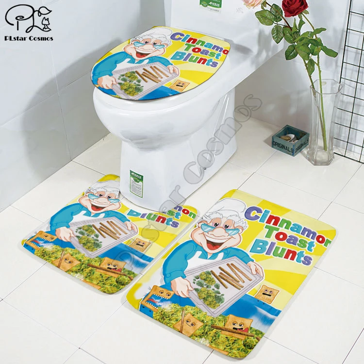 Religion Art Painting 3D printed Bathroom Pedestal Rug Lid Toilet Cover Bath Mat Set drop shipping