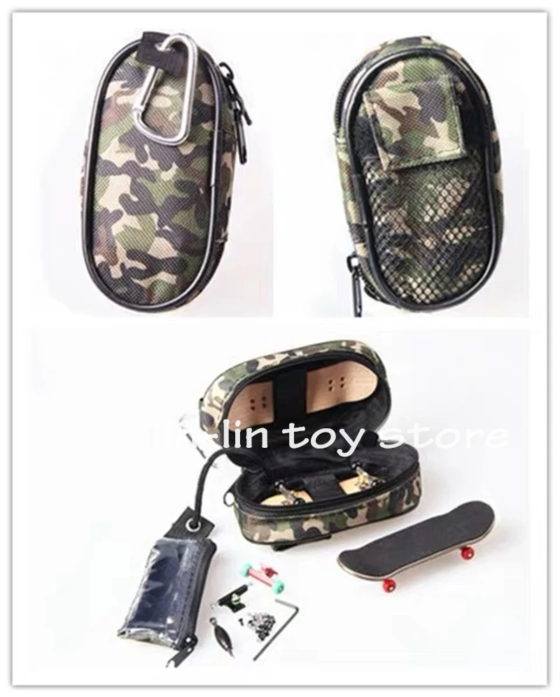 Amazing Professional Army Green Black Finger Skateboard Bag Fingerboard Bags Adult Finger Board toy\'s Box Fingerboard Parts