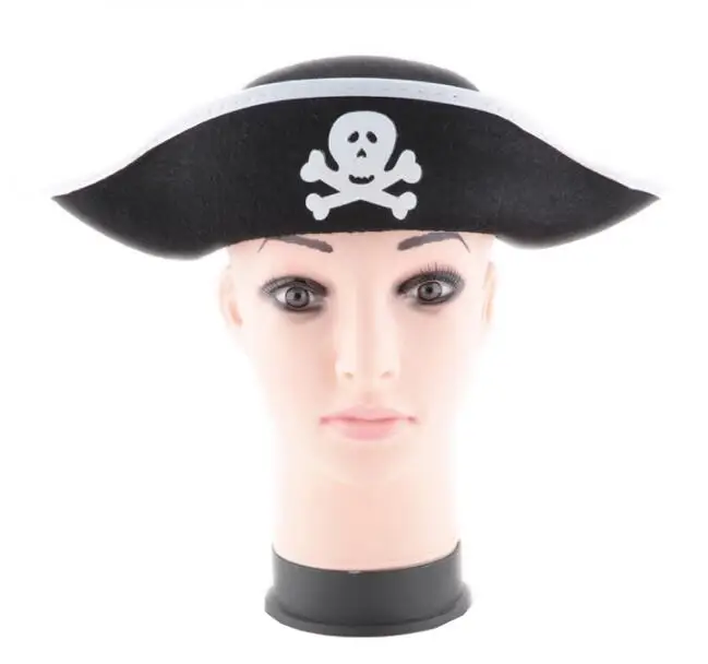 

Pirate Captain Hat Skull & Crossbone Design Cap Costume for Fancy Dress Party Halloween Polyester 2022 Cos Prop