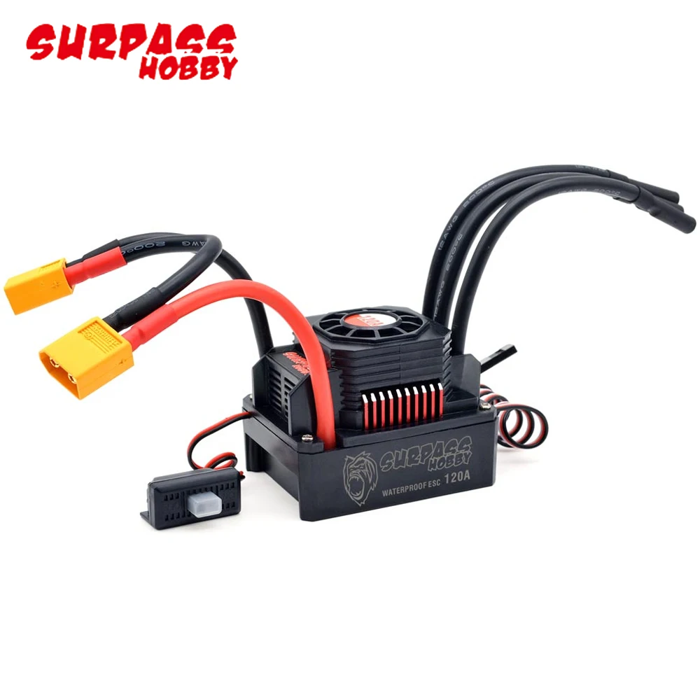 Surpass Hobby Waterproof 25A 35A 45A 60A 80A 120A 150A Brushless ESC Speed Controller XT60 Plug For 1/8 1/10 1/12 RC Car Toys