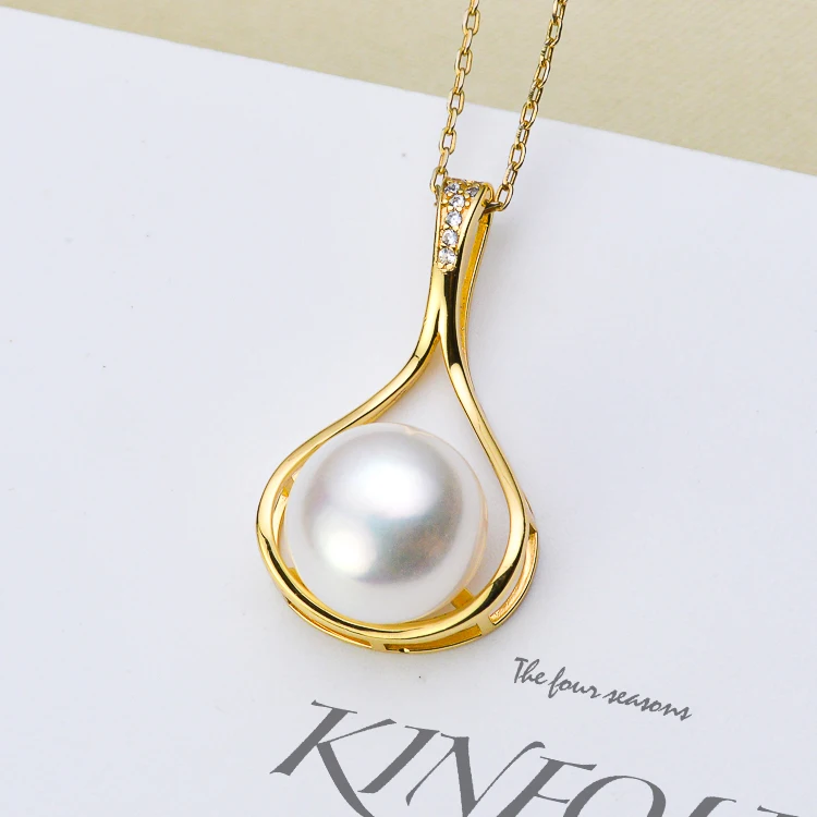 

DIY Pearl Accessory S925 Silver Pendant Settings Fashion Necklace Pendant For 11-12mm Pearls(Not Including pearls)