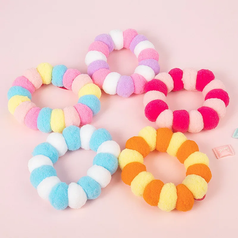

Cute Cats Dogs Necklaces Pet Accessories Rainbow Furball Neckband Custom Adjustable Collar