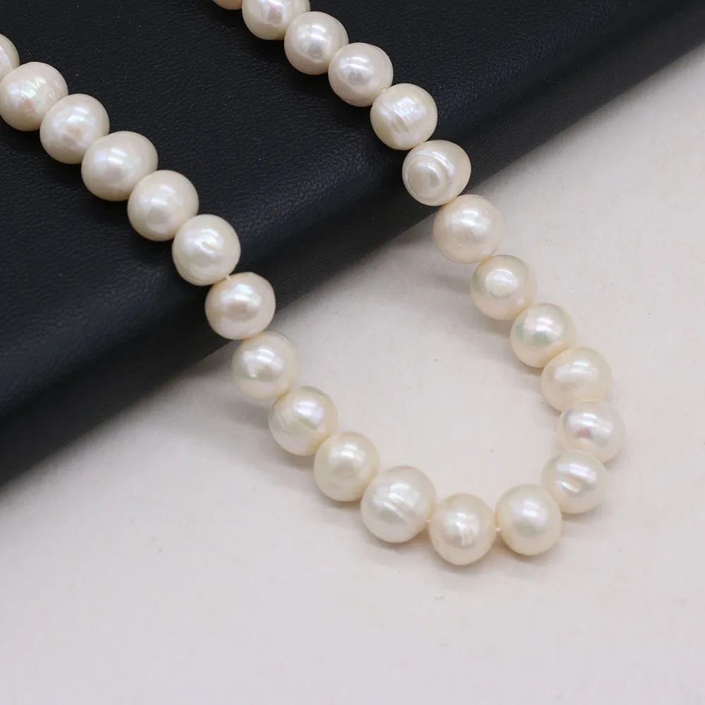 Natural Freshwater Pearl Round Beads White Loose Exquisite Beads For Jewelry Making DIY Charm Bracelet Necklace Accessories 36cm