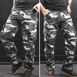 Camouflage Cargo Pants for Men Spring Autumn Multi Pocket Joggers Men Pants Cotton Overalls Casual Trousers Size 29-44 MY328