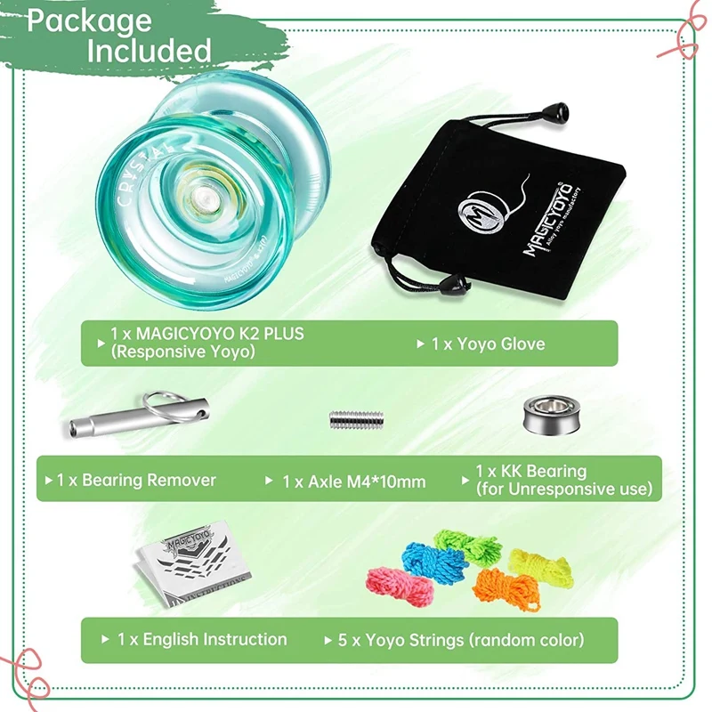 MAGICYOYO K2 Plus Crystal Responsive Yoyo,Dual Purpose Yo-Yo With Replacement Unresponsive Bearing For Intermediate