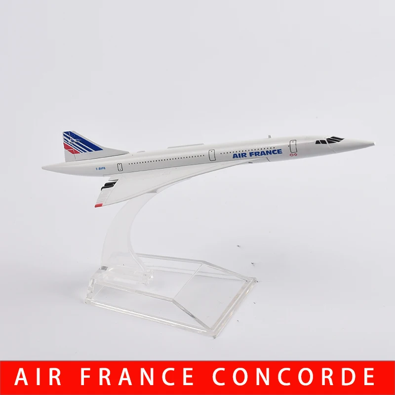 JASONTUTU 16cm Air France Concorde Aircraft Diecast Metal 1/400 Scale Planes Model Airplane Model Plane