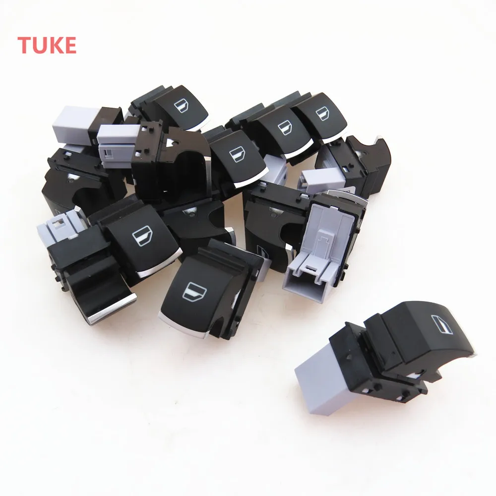 

RWSYPL 30 Pcs Chrome Plating Glass Window Lift Control Switch Button For Rabbit Tiguan Passat Rabbit Golf MK5 MK6 5ND 959 855