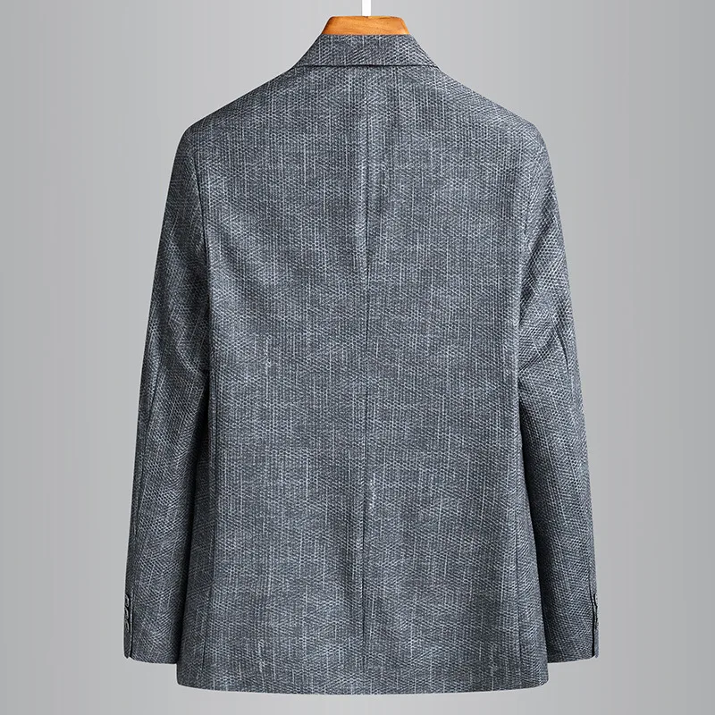 Man Spring Summer Male Blazer Luxury Breathable Mesh Casual Grey Blazer Men Fashion Slim Fit Man Blazer Plus Size 4XL