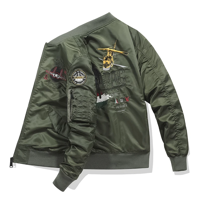 CHAIFENKO 2021 New MA1 Bomber Jacket Men Spring Autumn Army Tactics Military Jacket Coat Men Fashion Casual Baseball Jacket Men