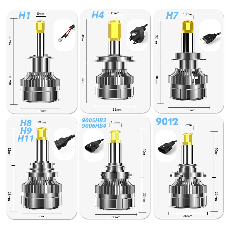 XIANG RUI LED car headlight bulb H1 H4 H7 H8 9 11 9005 HB3 9006 HB4 9012 super condenser 7035CSP 120W 42000LM chip