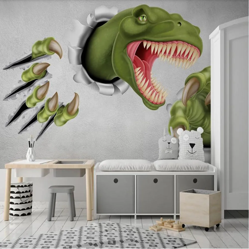 milofi custom large mural wallpaper 3D stereo wall dinosaur children's room background mural wallpaper