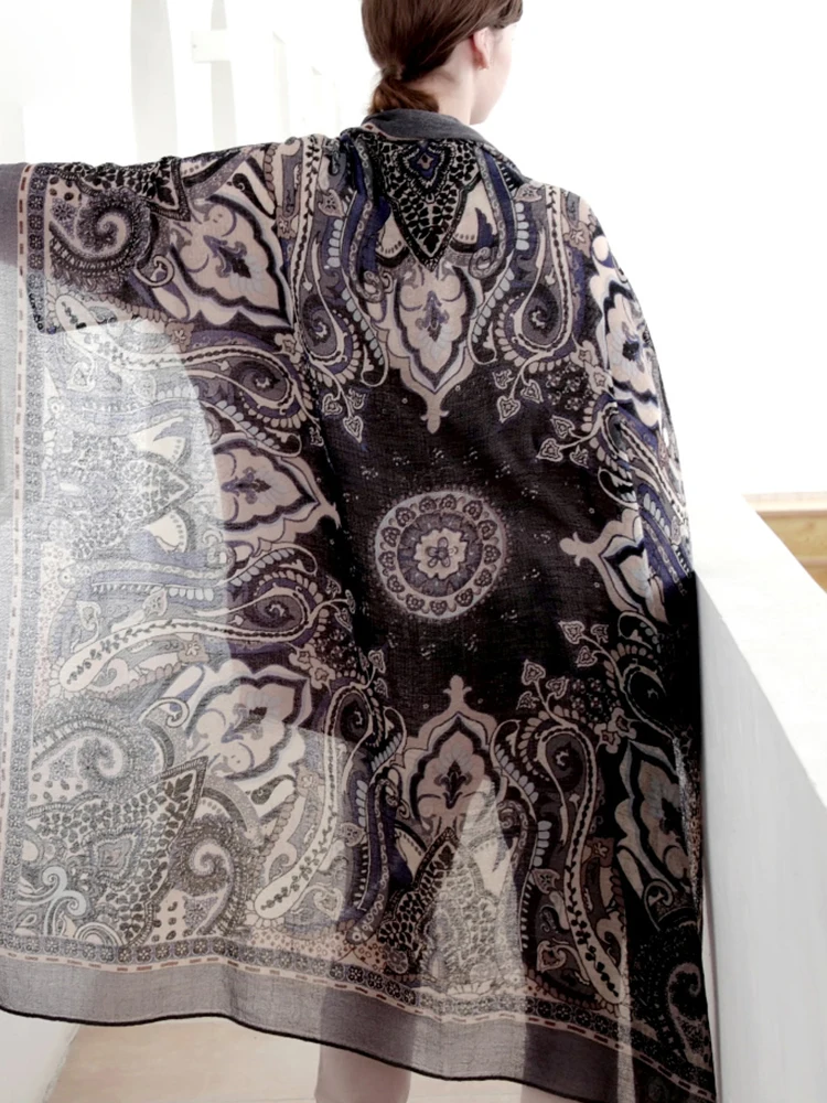 Hijab Schal Frauen 2022 Mode Damen Platz Schal Luxus Schals Pashmina Schal Poncho Animal Print Tasche Platz