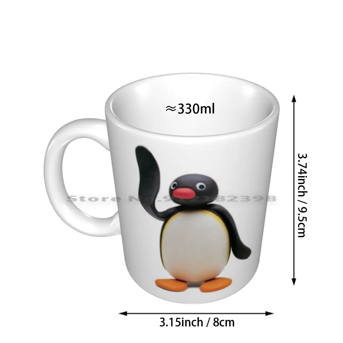 Pingu Says Hello Ceramic Mugs Coffee Cups Milk Tea Mug Pingu Pinguin Ice Iceberg Pinga Robby Sea Lion Cold Oldschool Cool