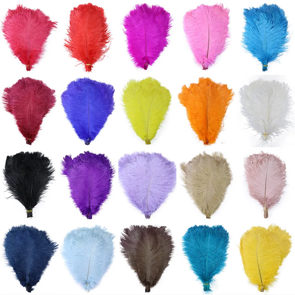 1/10/20PCS Gefärbt Verschiedenen Real Ostrich Feder Großhandel Preis 15-20CM Straußen Federn Karneval bühne Hochzeit Zubehör Plume