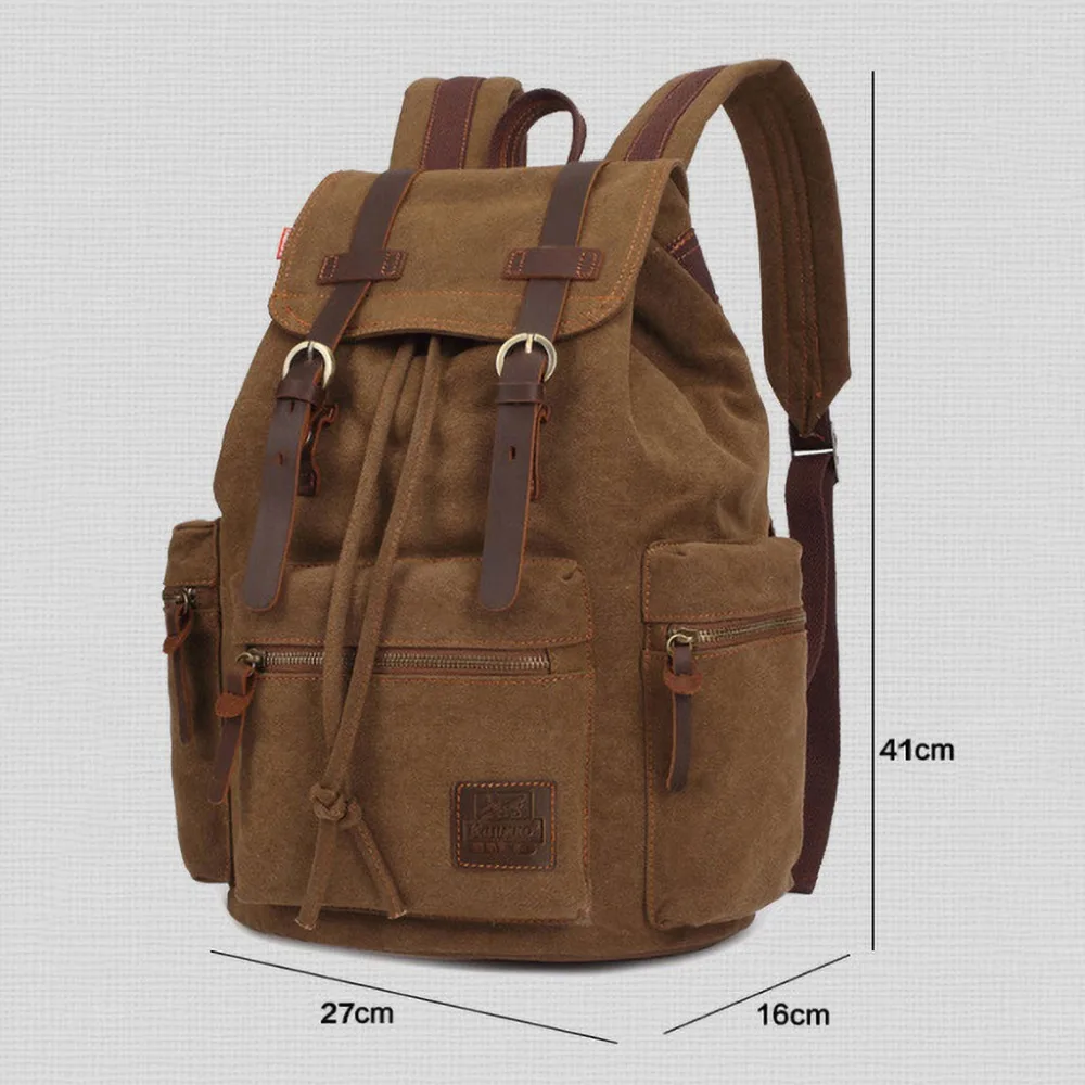 Vintage Canvas-Rucksäcke für Männer und Frauen, Reisetaschen für Studenten, Freizeitrucksäcke zum Wandern, Reisen, Camping, Rucksack Mochila Masculina – Detail 4