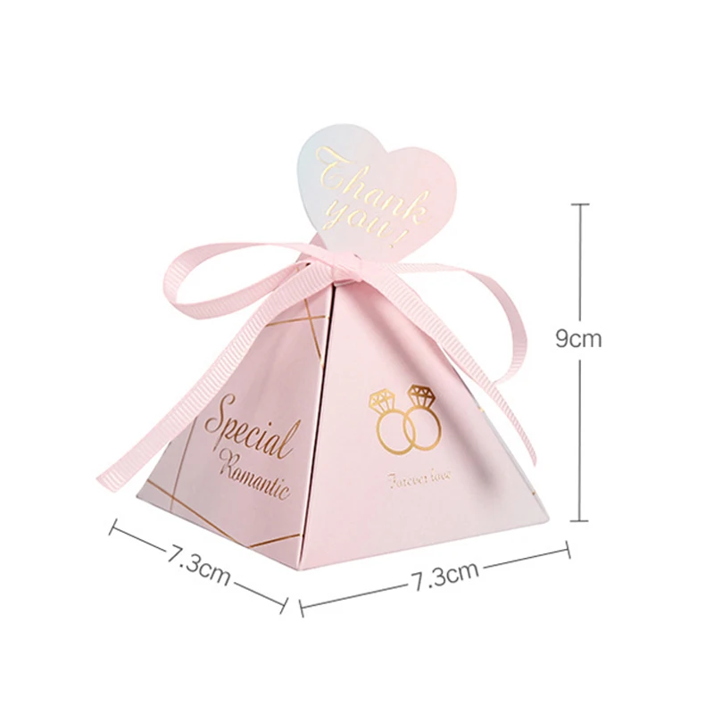 Triangular Pyramid Marble Candy Box Wedding Favors and Gifts Boxes Chocolate Box for Guests Giveaways Boxes Party Supplies - view 5