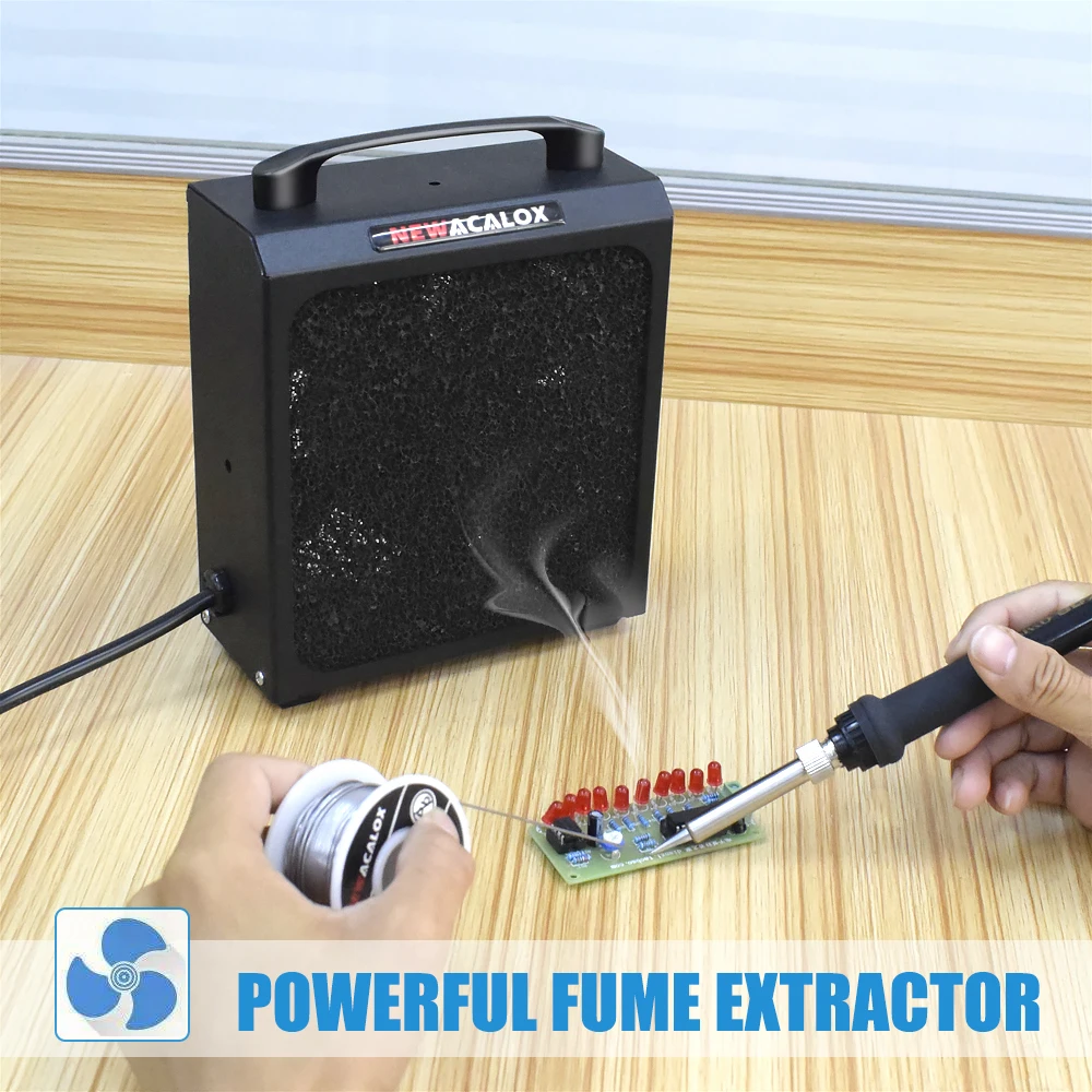 NEWACALOX 30W EU Plug Welding Fume Extractor Smoke Absorber Remover Welding Smoke Exhaust Fan Soldering Third Hand