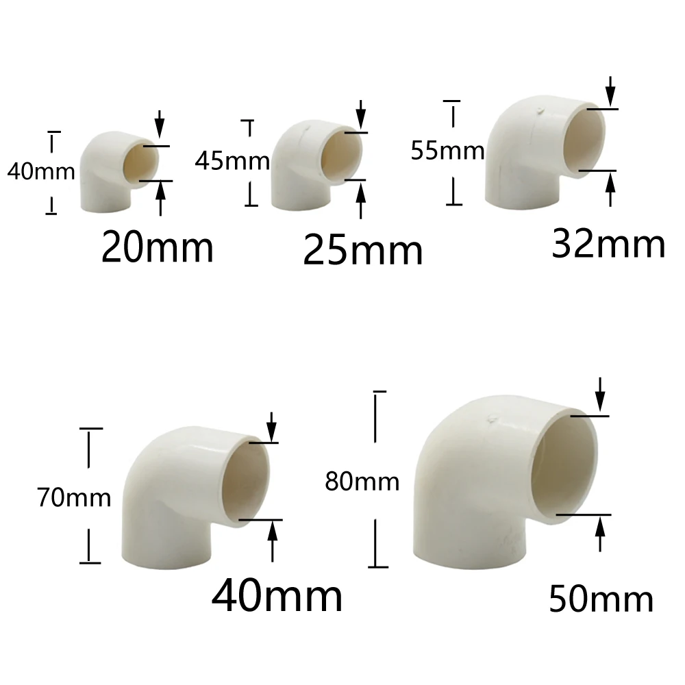 20/25/32/40/50mm rury pcv złącze kolanko prosto naprawa łącznik do rury wodociągowej topi się rolnictwo nawadnianie ogrodu armatura
