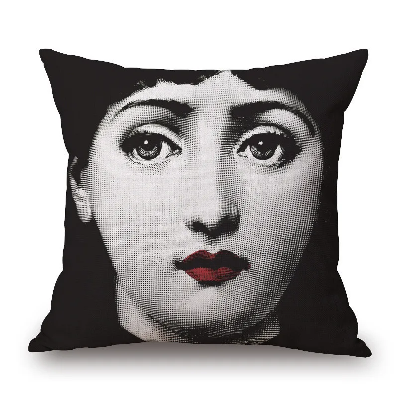 Black White Personality Girl Pillowcase Home Decoration Sofa Car Pillow Covers Bedding Car Seat Lumbar Cushion Cover