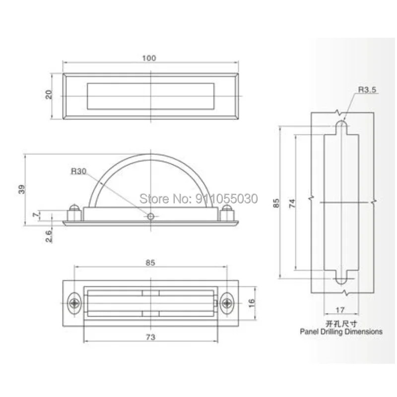 Semi circle hidden Invisible handle drawer, rotary handle, tatamira mobile phone cabinet, electrical cabinet handle