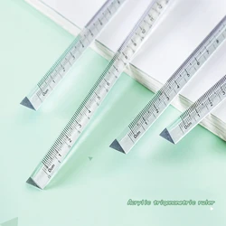 15cm Acrylic Three Edges Straight Ruler Transparent Clear Scale for Drawing Measure Office School Student Supplies F690