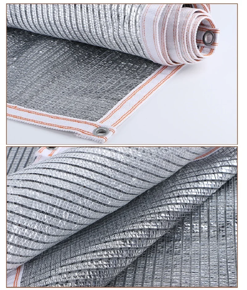 90% ~ 55% Rate srebrzysta folia aluminiowa siatka zacieniająca szklarnia balkon dach sukulenty osłona ochronna Outdoor Carport Cloth