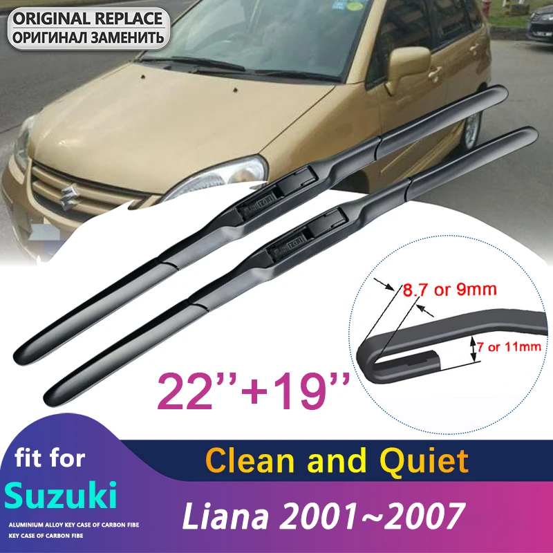 for Suzuki Liana 2001~2007 Sedan Hatchback Wagon Car Wiper Blades Front Windscreen Wipers Car Accessories 2002 2003 2004 2005