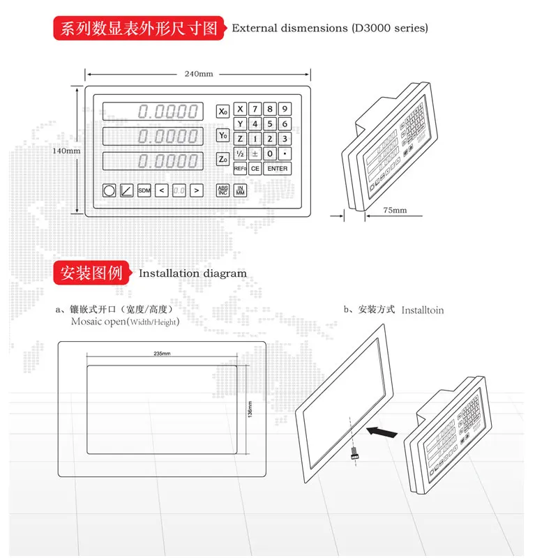 Spherosyn DRO 2 3 Axis Milling Linear Ruler Digital Readout Scale Electronic Large heavy milling machine NEWALL B60