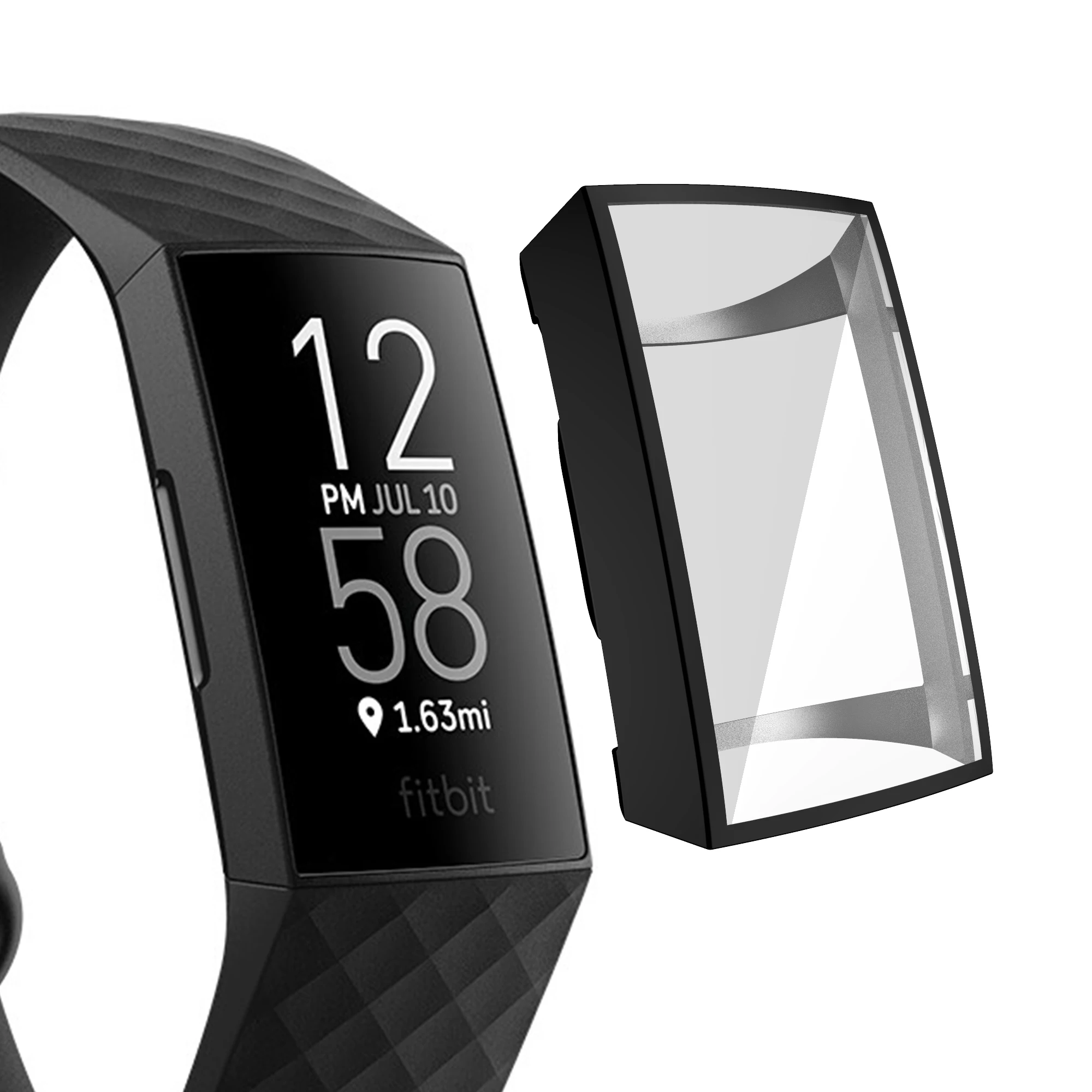 Fitbit Charge 4 3 tpuの保護ケースカバー,フルスクリーンプロテクター,メッキシェル,適合した保護ケース