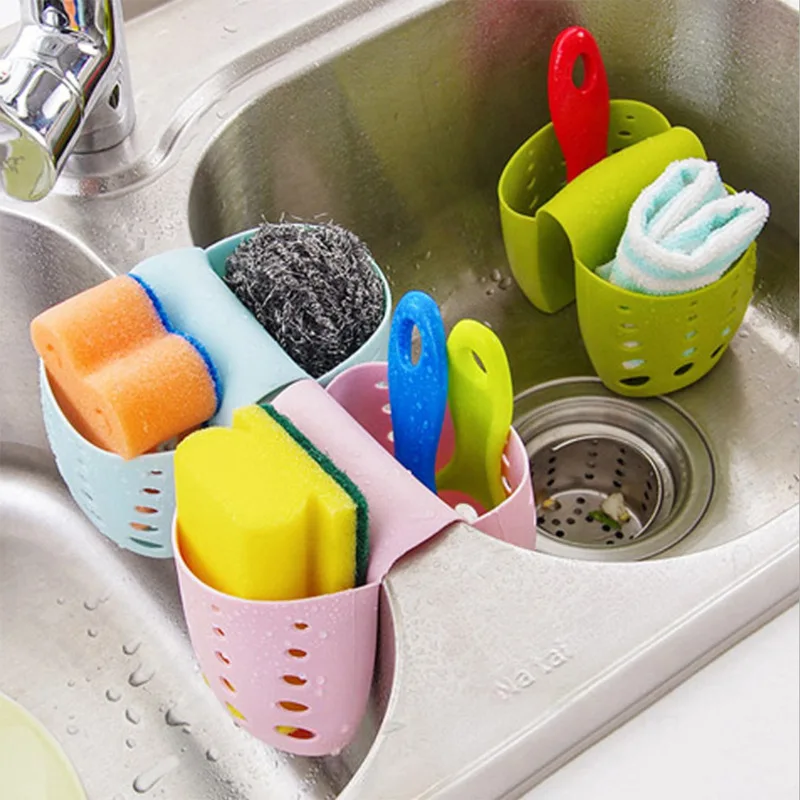 Kitchen Accessories Sink Double Basket Soap Sponge Holder Utensils Organizer Bag Bathroom Hanging Drain Basket Storage Rack