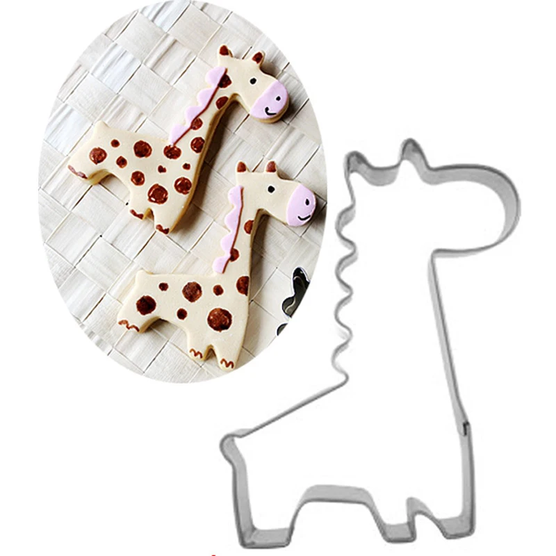 Giraffe Cookie Cutter Stainless Steel Biscuit Knife Baking Fruit Kitchen Tools Mold Embossing Printing