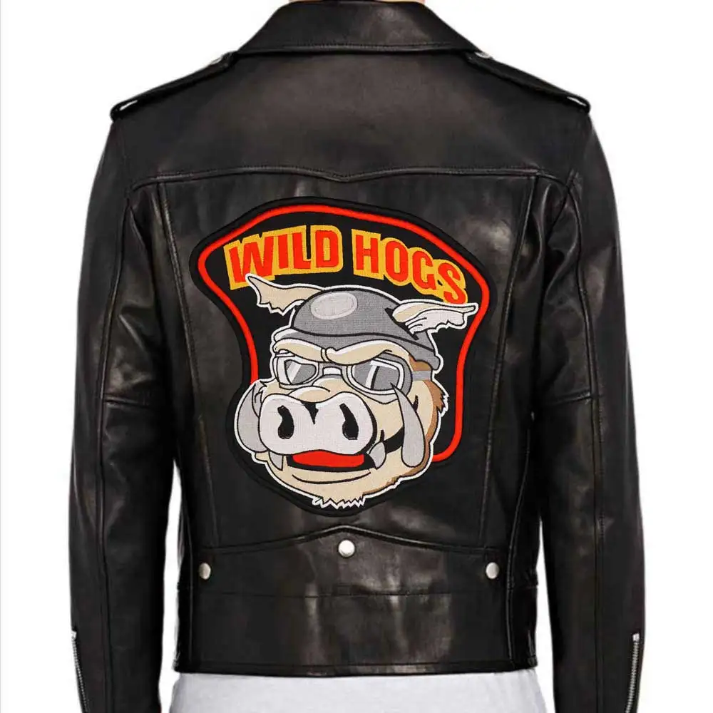 Large WILD HOGS ricamato moto MC uomo Biker patch abbigliamento Applique