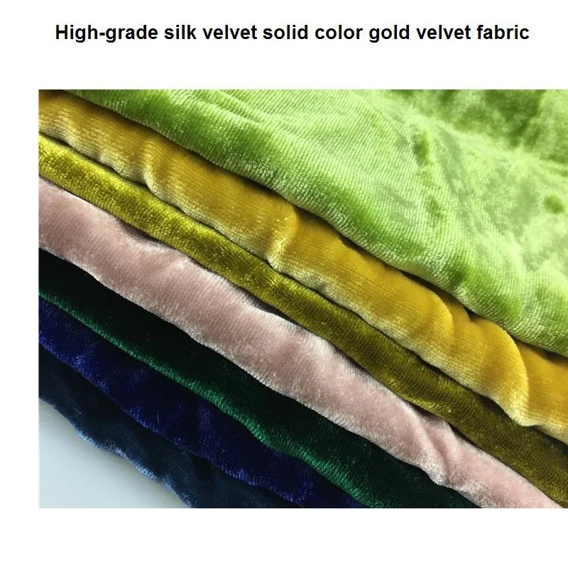 

High-Grade Silk Velvet Fabric Solid Color Gold Velvet Fabric