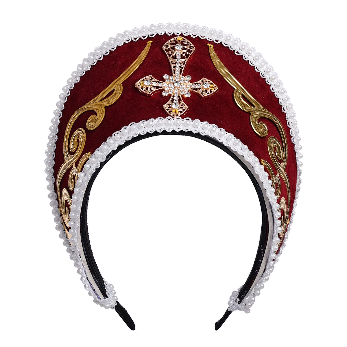 Diadema de corona de Tudor real Medieval, cabello virgen Lolita hecho a mano, tocado de corte gótico Retro, Cosplay