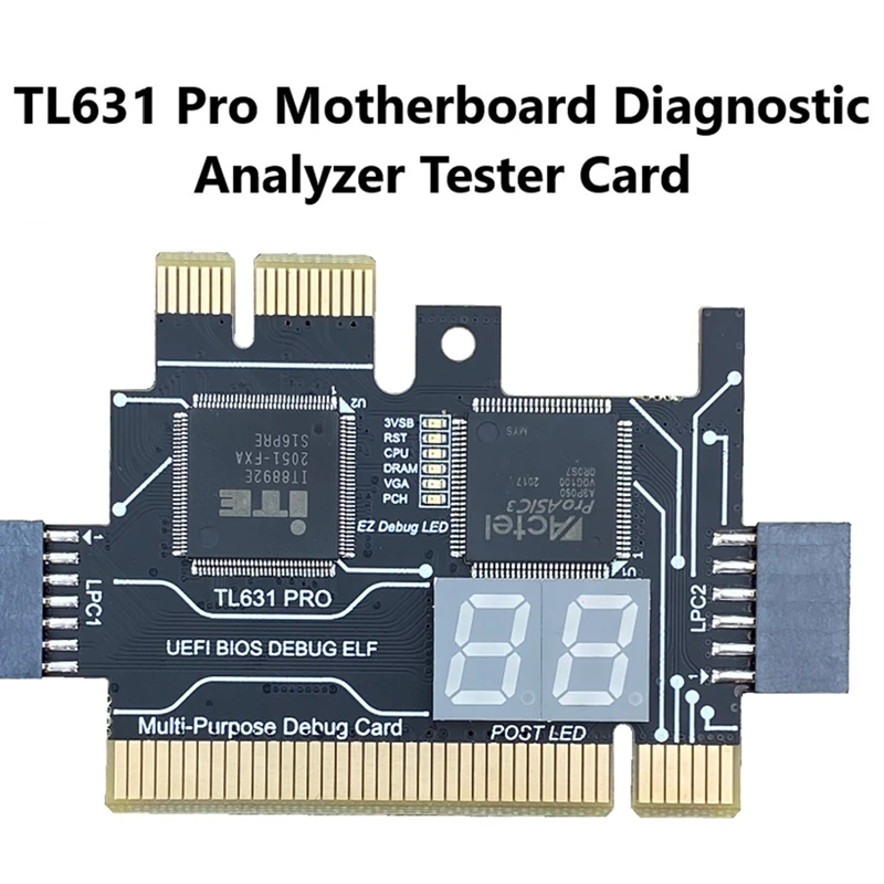 TL631 Pro Multifunction Desktop Laptop LPC-DEBUG Post Card PCI PCI-E Mini PCI-E Motherboard Diagnostic Analyzer Tester