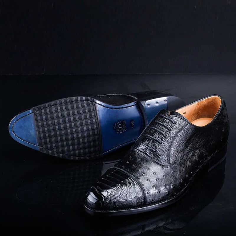 ourui  business ostrich leather men shoes  lace-up  Single shoes  Men's shoes  wear-resisting