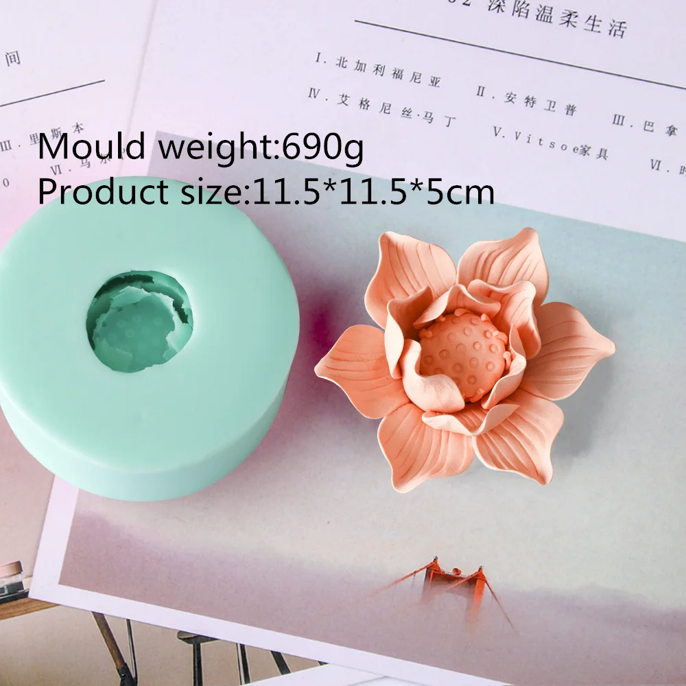 Lotus Water Lily Flower Shape 3D Decoration Craft Silicone Mold Cake Mold Cake DIY Baking Chocolate Cupcake Mold Baking Tools