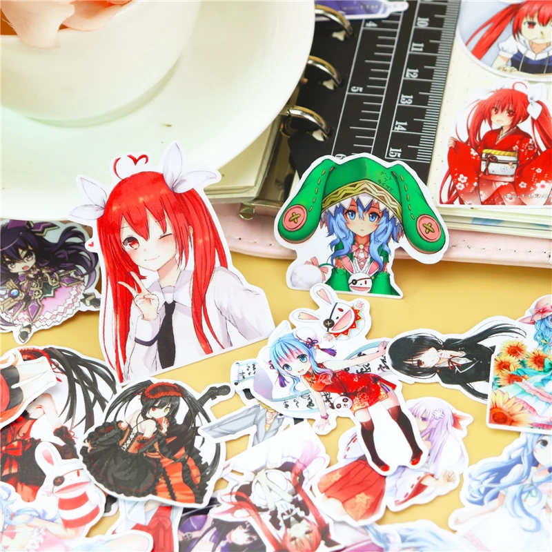 Stiker 23 buah Jepang lucu Anime gadis Tim tangan akun stiker kulkas koper Skateboard ponsel stiker Diy