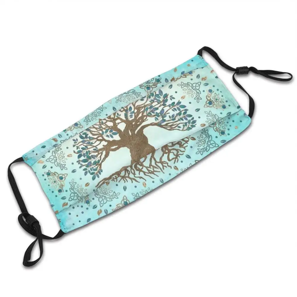 Tree Of Life-Yggdrasil-Gentle Blue Mask Cloth Reusable Print Filter Washable Tree Mystic Tree Tree Of Life Yggdrasil