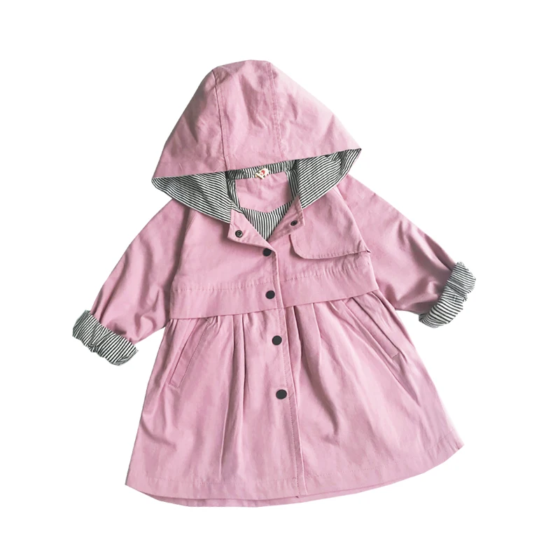 Girls' windbreaker jacket spring and autumn 2021 new foreign style mid-length Korean children's spring coats for girls and sprin