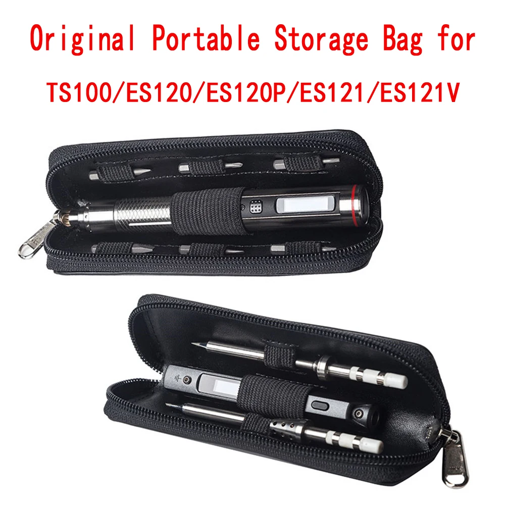 Original Portable Storage Bag for MINI TS100 TS80 Soldering Iron ES120 ES121 ES121v Screwdriver Carry Case Waterproof Organizer