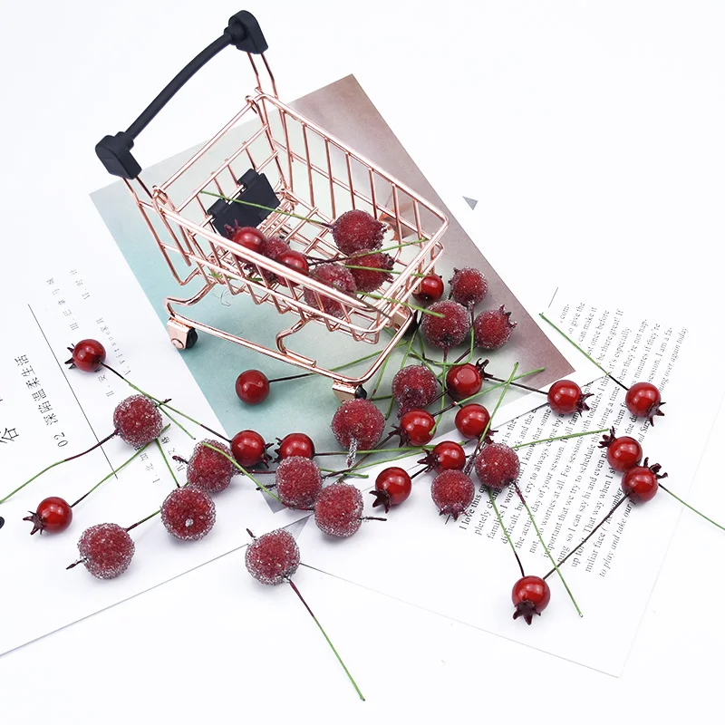 50/100Pcs Weihnachten Party Dekoration Granatapfel Obst Hause Hochzeit Braut Zubehör Dekorative Blumen Kranz Künstliche Pflanzen – Detail 3
